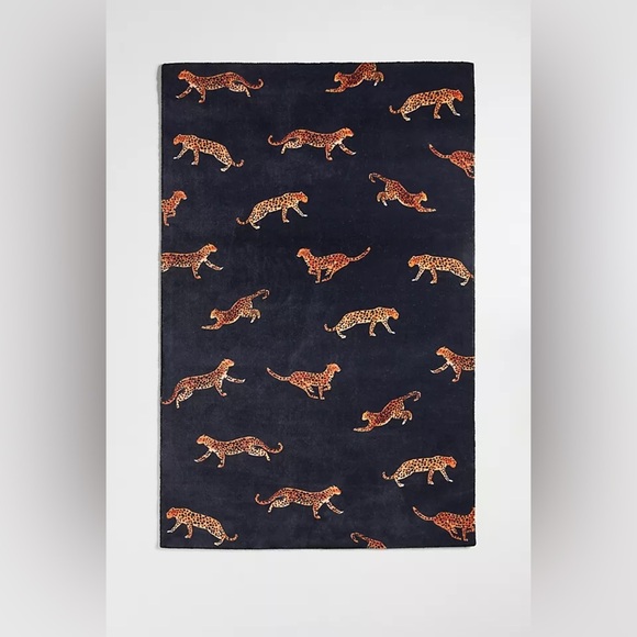 Other - Anthropologie Home Navy Cheetah 3x5 Area Rug NWT